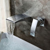 Bathroom Sink tap - Waterfall Chrome Wall Mounted Two Holes / Single Handle Two Holes Bath Taps