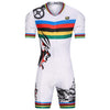 Malciklo Men's Women's Short Sleeve Triathlon Tri Suit White Bike UV Resistant Breathable Quick Dry