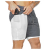Men's Running Shorts Sports Outdoor Bottoms 2 in 1 with Phone Pocket Liner Fitness