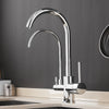 Kitchen faucet With Water Filter Faucet - Two Handles One Hole Nickel Brushed / Electroplated Standard Spout / 360 Degree Rotatble / ­High Arc Vessel / Brass